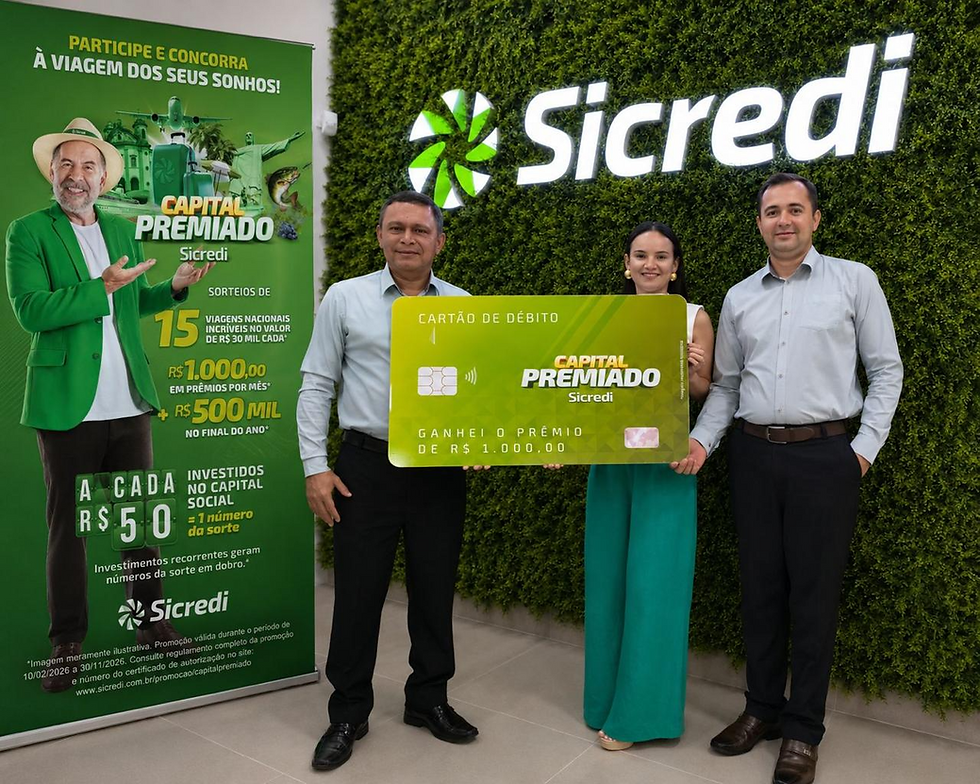 Capital Premiado 2026 - Campanha do Sicredi sorteia 5 vales de viagem