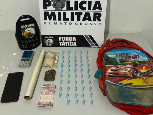 Traficante é preso com quase 50 pinos de cocaína em kitnet usada para venda de drogas em Tangará da Serra