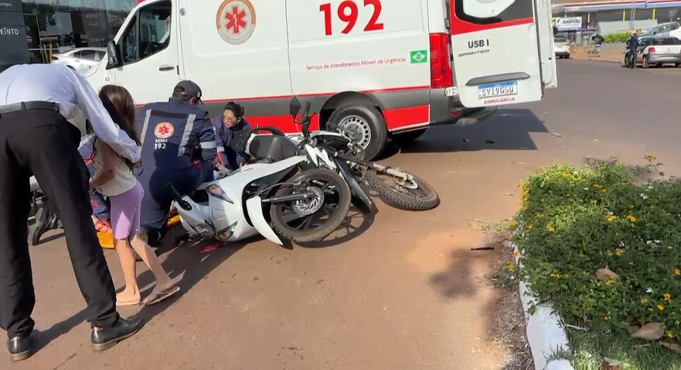 Acidente entre motocicletas deixa mulher ferida no Tangará ll, em Tangará da Serra