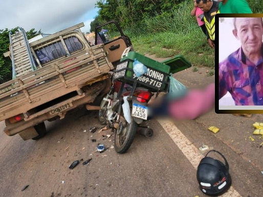 Vendedor de pamonhas morre após bater moto em traseira de caminhonete em 'pare e siga' na BR-174