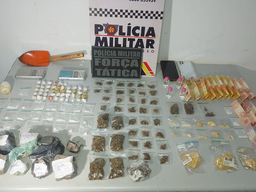 Força Tática apreende grande quantidade de drogas e conduz três suspeitos à Polícia Civil