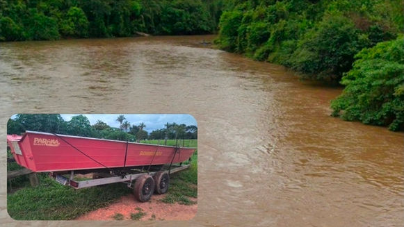 Barco com pescadores vira no Rio Sepotuba e homem desaparece nas águas em Tangará da Serra