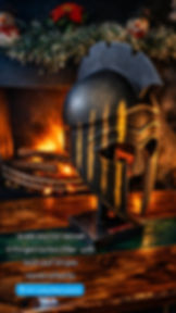 Special Edition CFC Carbon Fiber & 24K Gold Greek Warrior Helmet