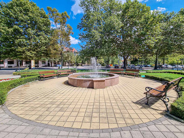 The fountain in front of the "Ivan Vazov" community center in the city of Hisarya