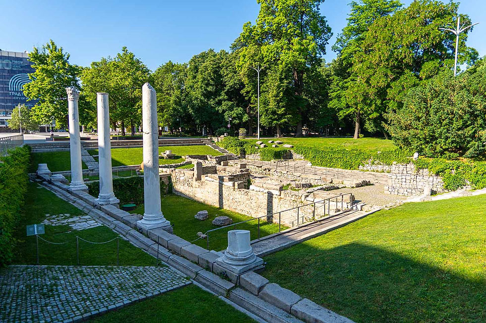 Ancient Forum and Odeon of Philippopolis – impressive archaeological complexes – cultural monuments in Plovdiv
