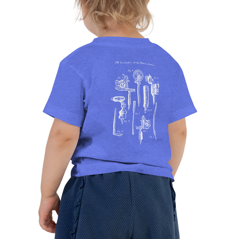 Thumbnail: Evolution of the Tattoo Machine Toddler Tee (white ink)