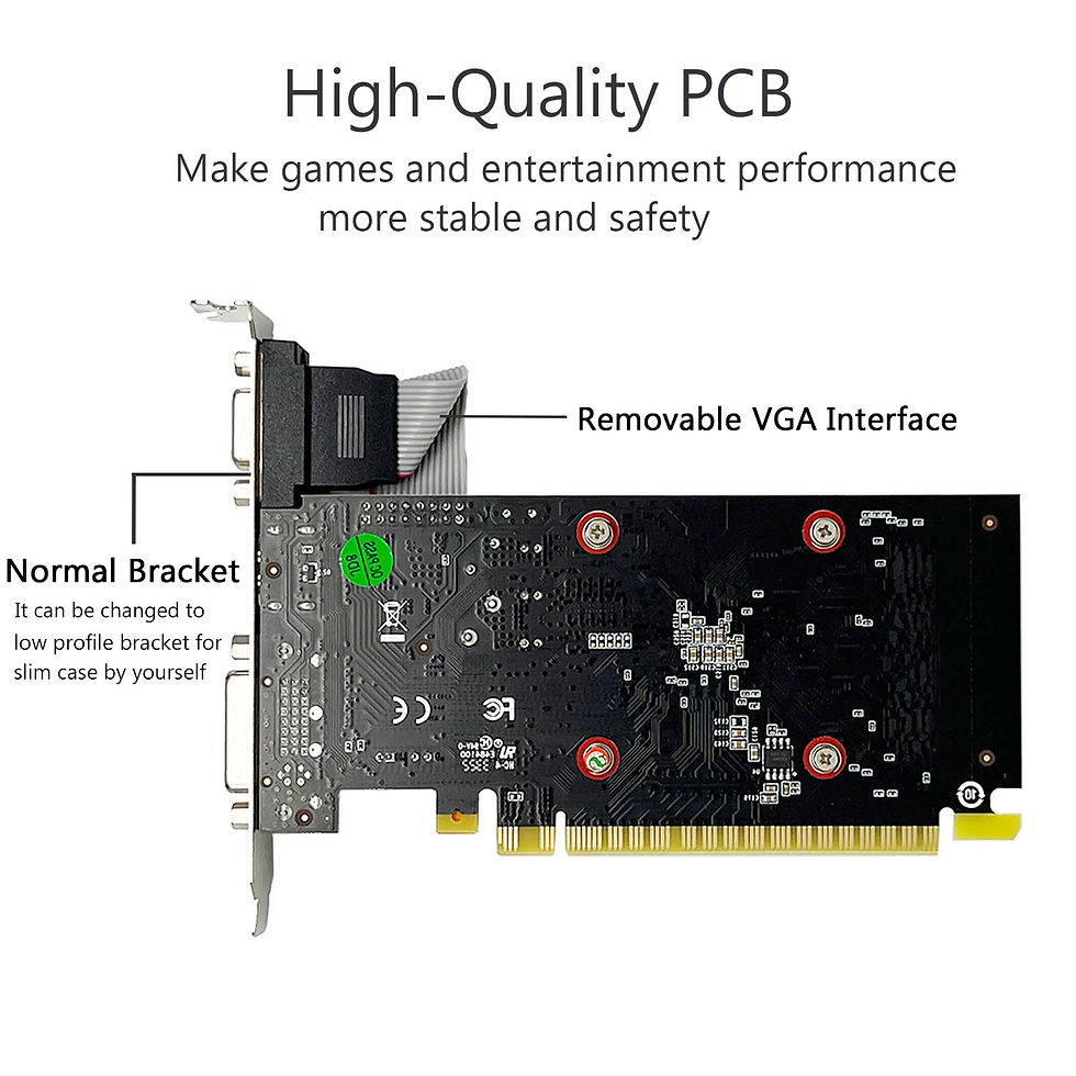 Thumbnail: SAPLOS Nvidia GT 710 2G DDR3 64-bit, Low Profile Graphics Card, HDMI, VGA,DVI