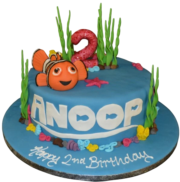 A colourful and fun Finding Nemo themed cake, perfect for birthdays and celebrations. Handcrafted with detailed edible decorations depicting characters from the beloved movie.