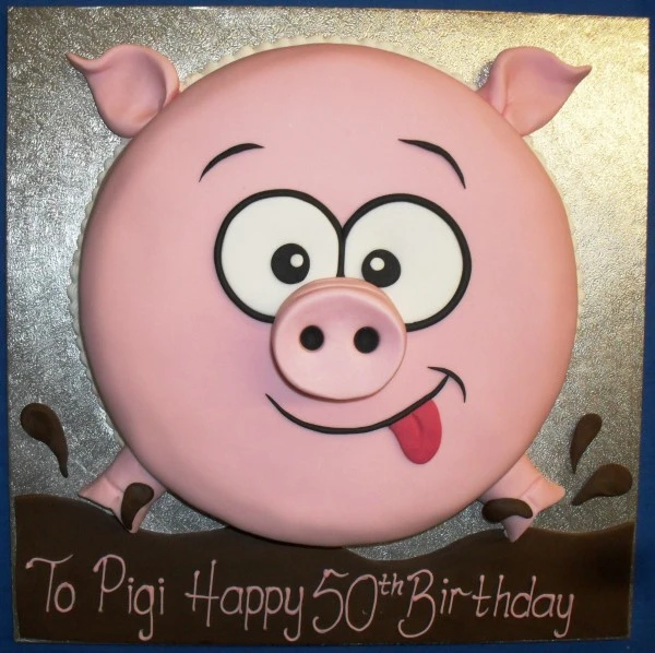 A whimsical and stunning pig face cake perfect for animal lovers and themed parties, decorated with intricate details and vibrant colors.