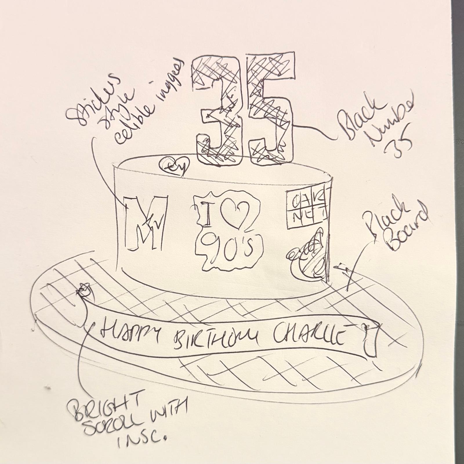 Bespoke celebration cake with intricate floral icing and gold accents, crafted in Solihull, West Midlands.