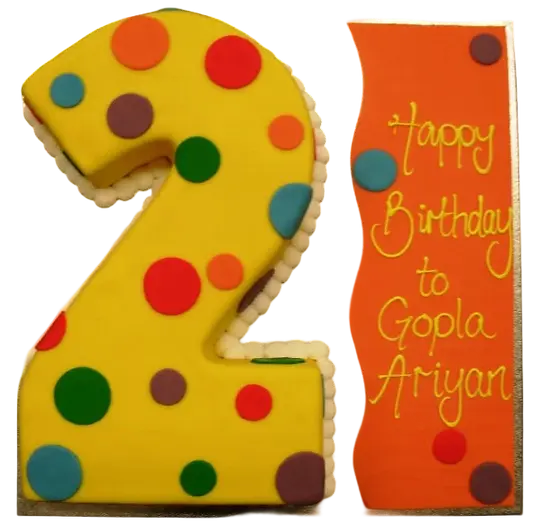 Bespoke Spotty Fig 2 cake with colorful polka dots and smooth icing, crafted for celebration in Solihull, West Midlands.
