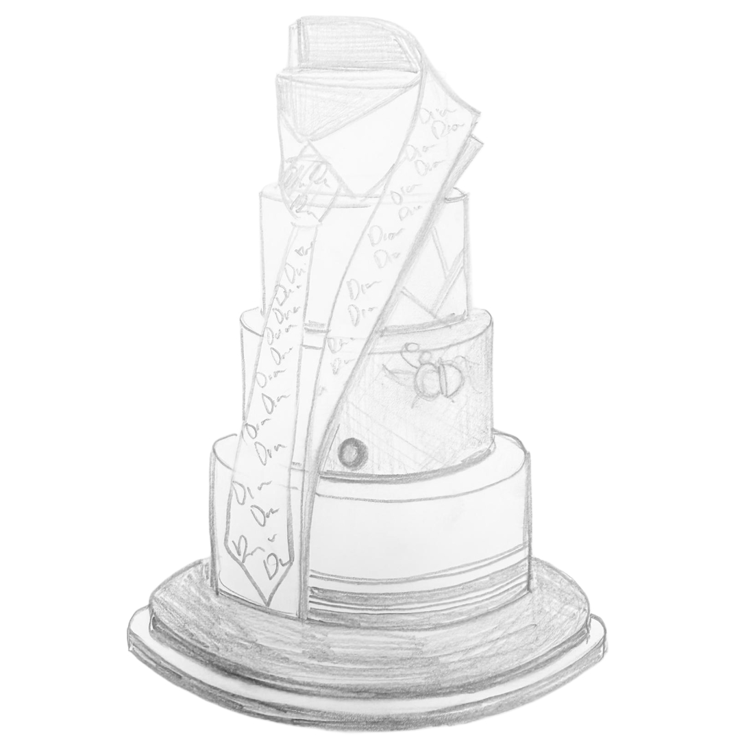 Bespoke celebration cake with intricate floral icing design, crafted in Solihull, West Midlands.