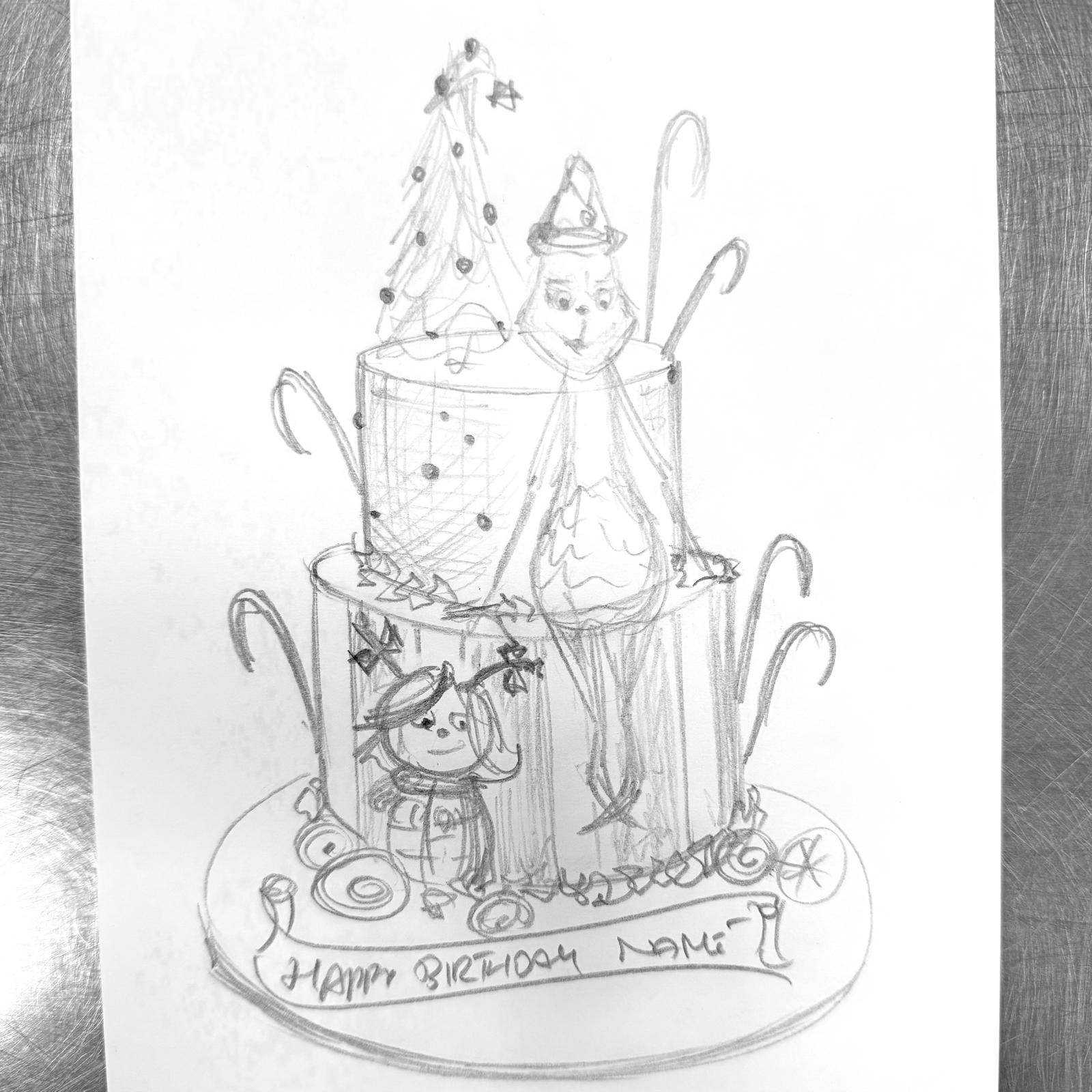 Bespoke celebration cake with intricate floral designs and gold accents in Solihull, West Midlands.