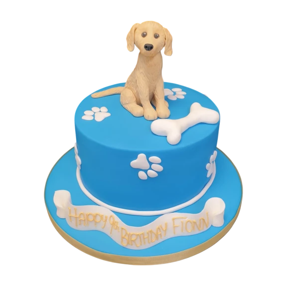 Adorable Poochon dog-shaped cake sitting up, ideal for dog lovers and special occasions. Perfect for animal-themed celebrations in UK.
