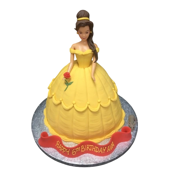 Bespoke Beauty and the Beast Belle cake with detailed character design, crafted in Solihull, West Midlands.