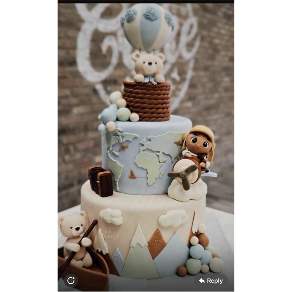 Bespoke celebration cake with intricate floral icing design, personalized message, in Solihull, West Midlands.