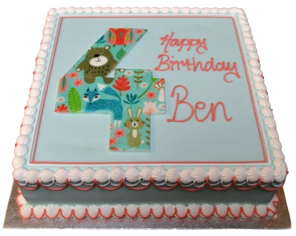 Bespoke printed pattern number cake with bold black and white design, crafted in Solihull, West Midlands.