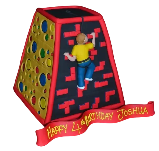 Bespoke cake shaped like a climbing cheesegrater with detailed textures, crafted in Solihull, West Midlands.