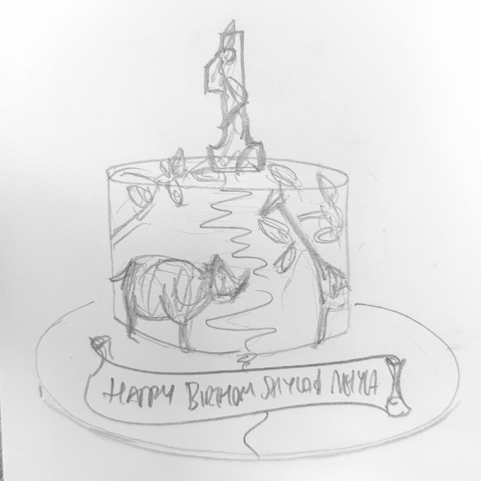 Bespoke cake with intricate floral icing and elegant piping, perfect for celebration in Solihull, West Midlands.