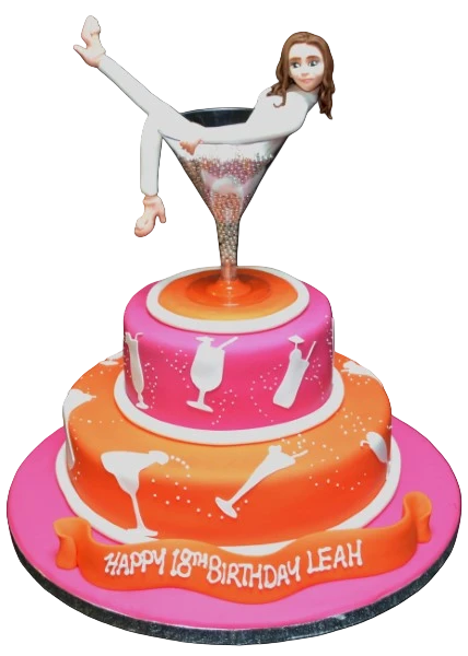 Bespoke cocktail duo cake with vibrant fruit decorations, perfect for celebration in Solihull, West Midlands.