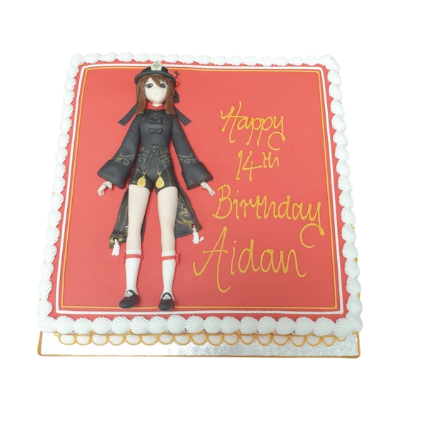 Bespoke anime character cake with vibrant colors and detailed features, crafted in Solihull, West Midlands.