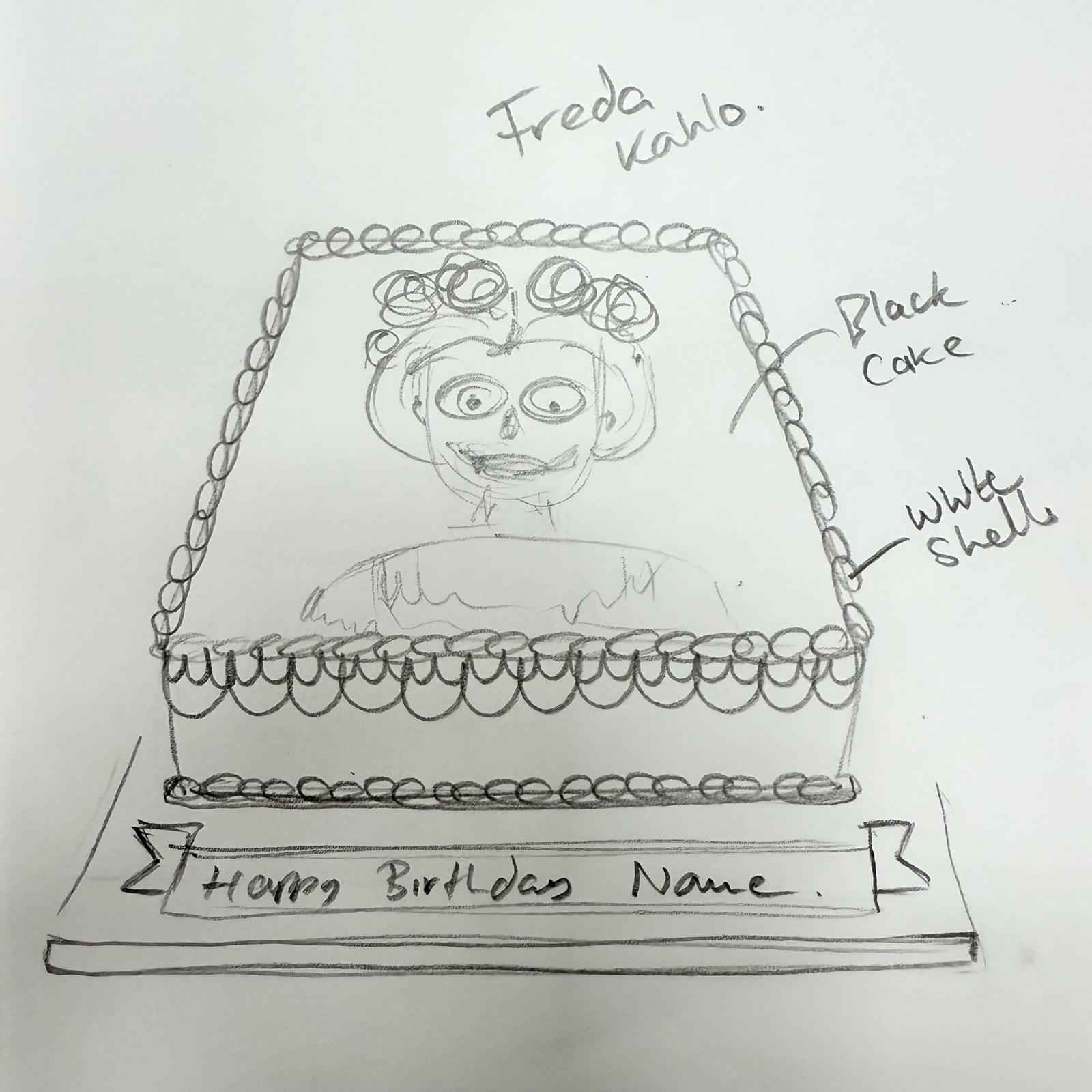 Bespoke celebration cake with intricate floral designs and gold accents in Solihull, West Midlands.