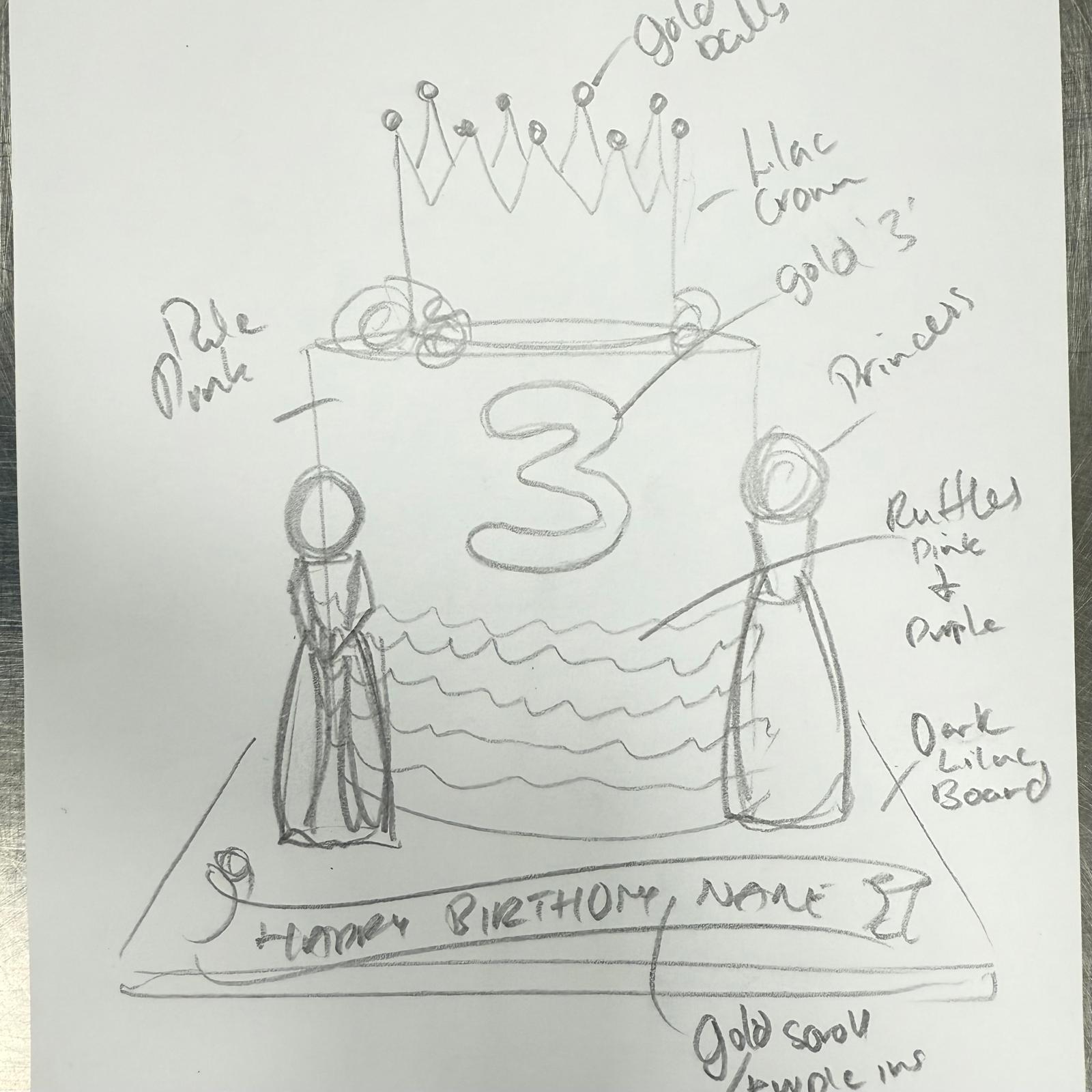 Bespoke cake with intricate floral icing and delicate piping, perfect for celebration in Solihull, West Midlands.