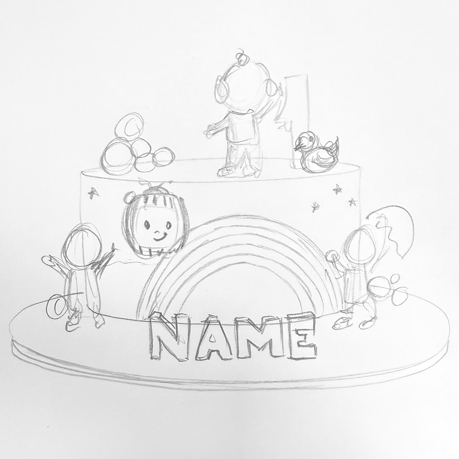 Bespoke celebration cake with intricate floral designs and gold accents in Solihull, West Midlands.