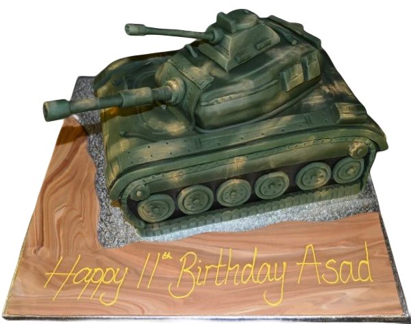 A military-themed cake in green camouflage design, perfect for military enthusiasts or special occasions.