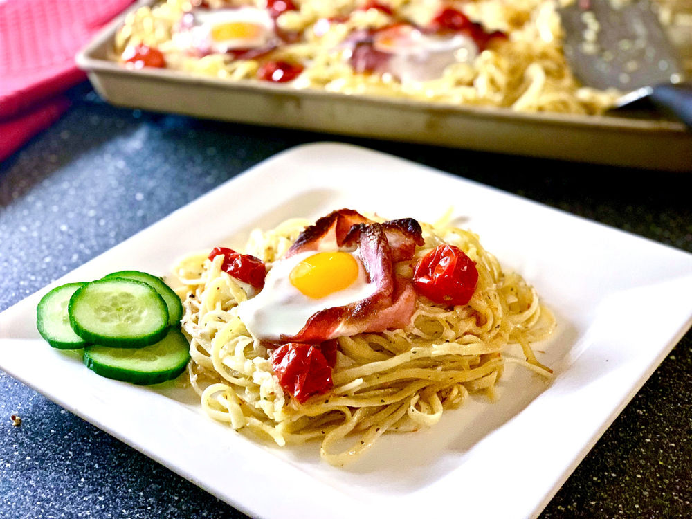 Spaghetti Carbonara Auflauf ♡ großer Ofenzauberer &amp;quot;James&amp;quot; Pampered Chef®