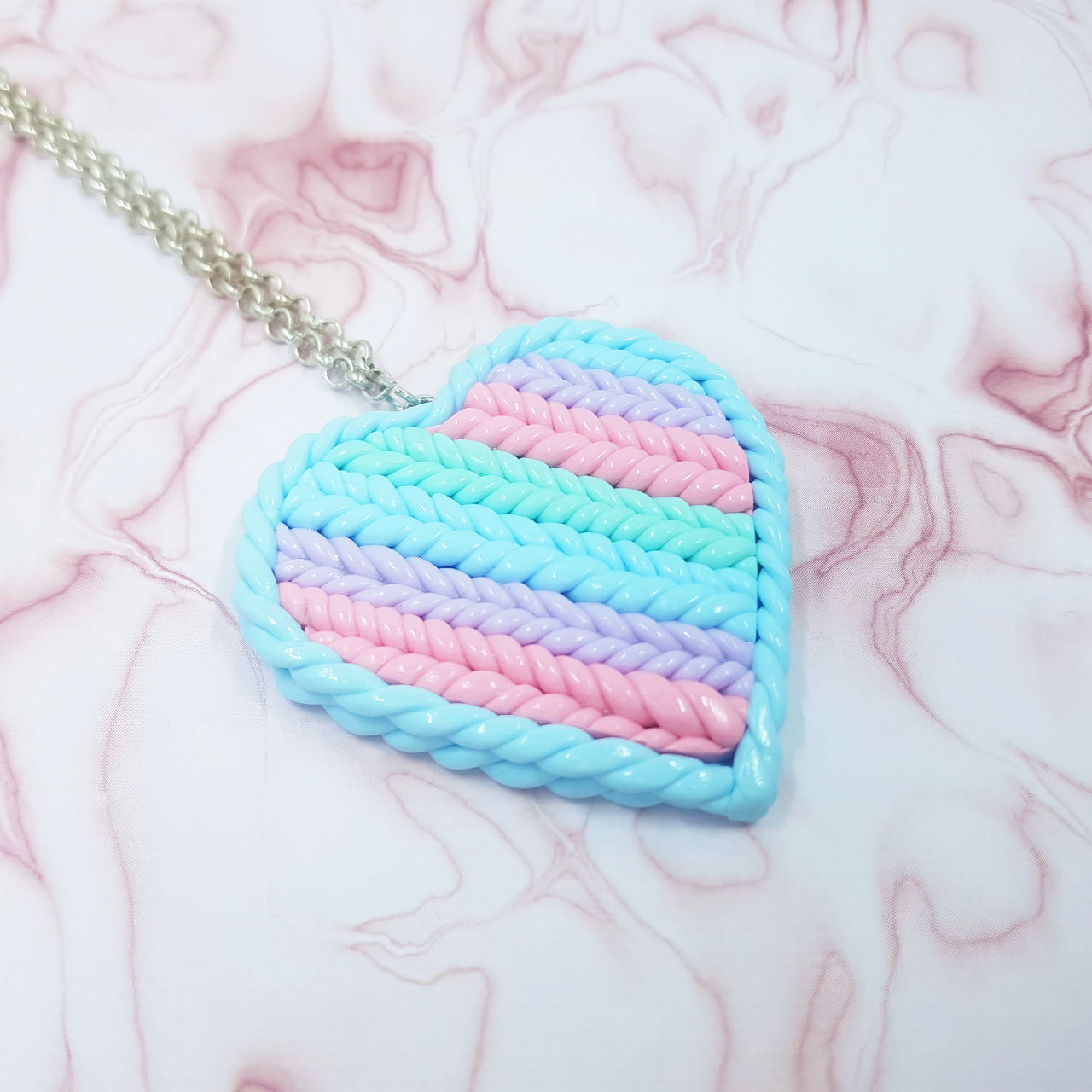 Knitted Heart Necklace