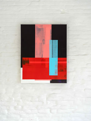 modern kleurrijk schilderij met lagen van kleur en textuur – acryl op doek door Alanis Blondeel