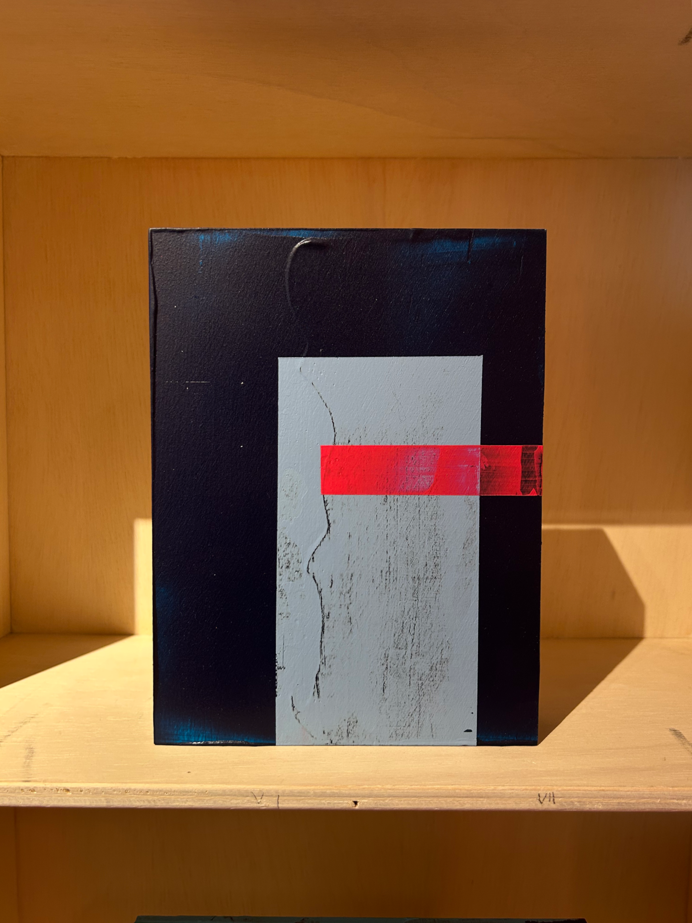 Schilderij /blauw-fluo roze ("Color Dest. III-I")