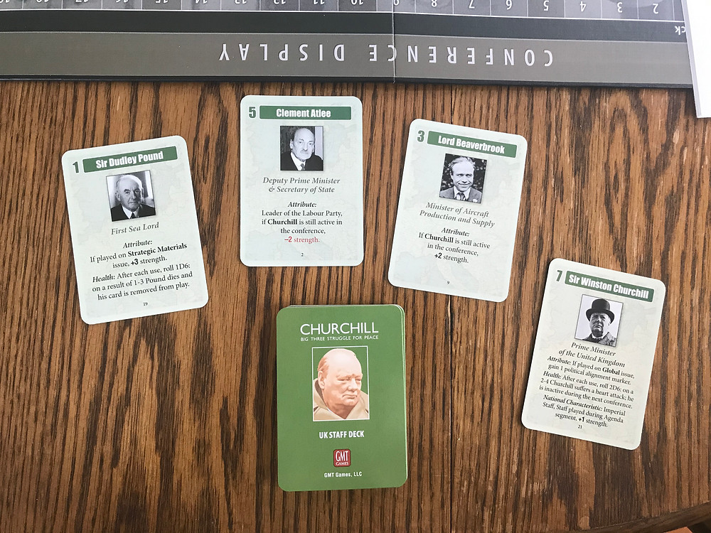 Each staff deck has 21 cards. After 14 have been played, the deck gets reshuffled, so you enver have perfect information about what is in everyone's deck (assuming you bothered to memorize all 63 cards . . .)