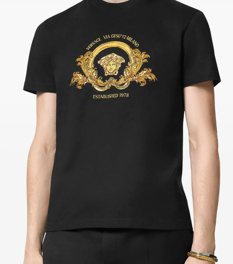 Miniatura: Playera Coupe Blazon con Medusa y logo barroco Bordado 