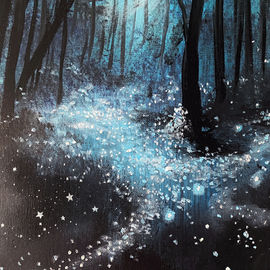 moon light through the trees