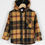 Thumbnail: Full Zip-Up Hoodie Shirt with Checkered Design