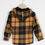 Thumbnail: Full Zip-Up Hoodie Shirt with Checkered Design