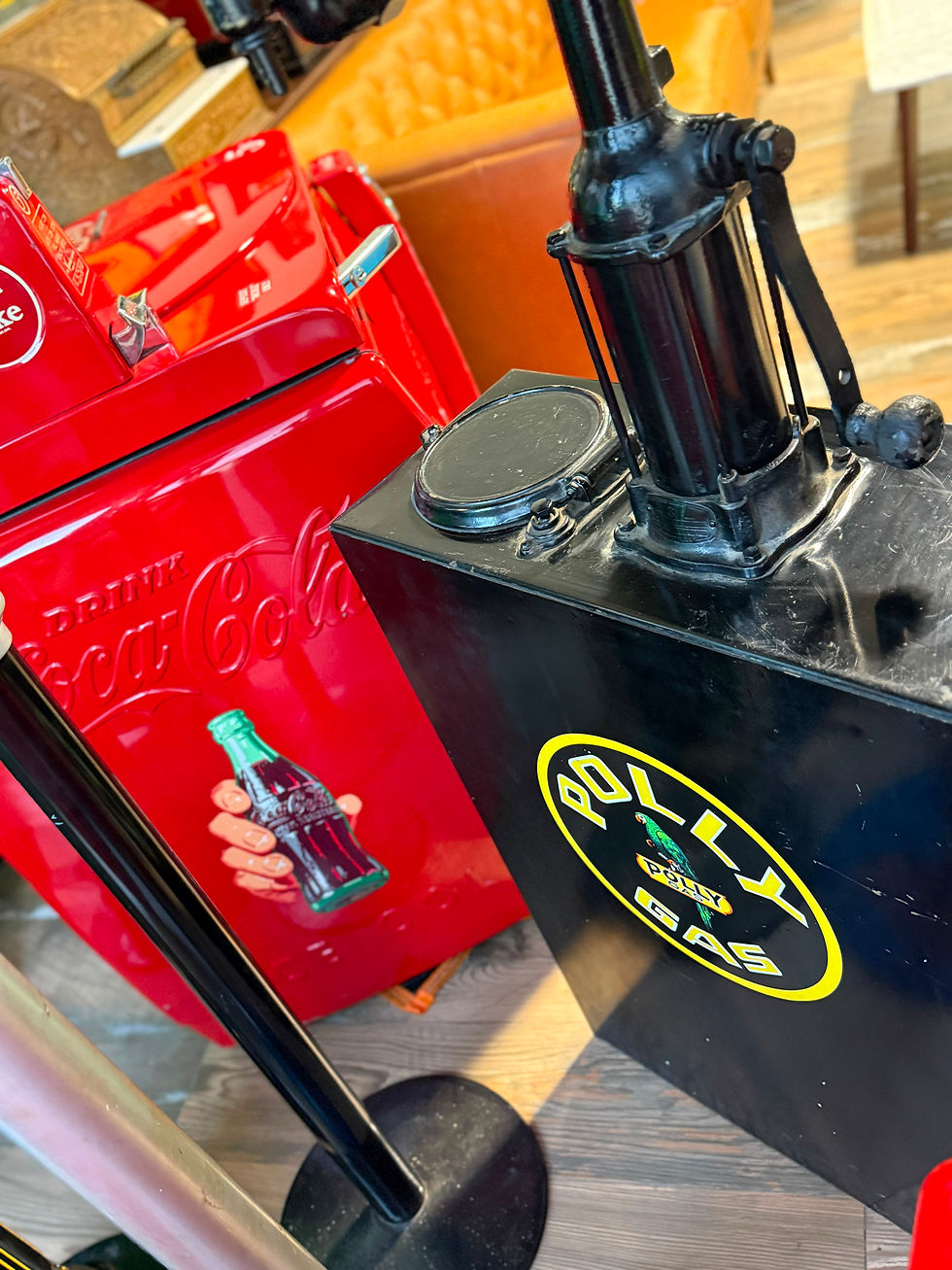 Thumbnail: Vintage Polly Gas Lubester / Oil Dispenser Display (1920s–1940s)