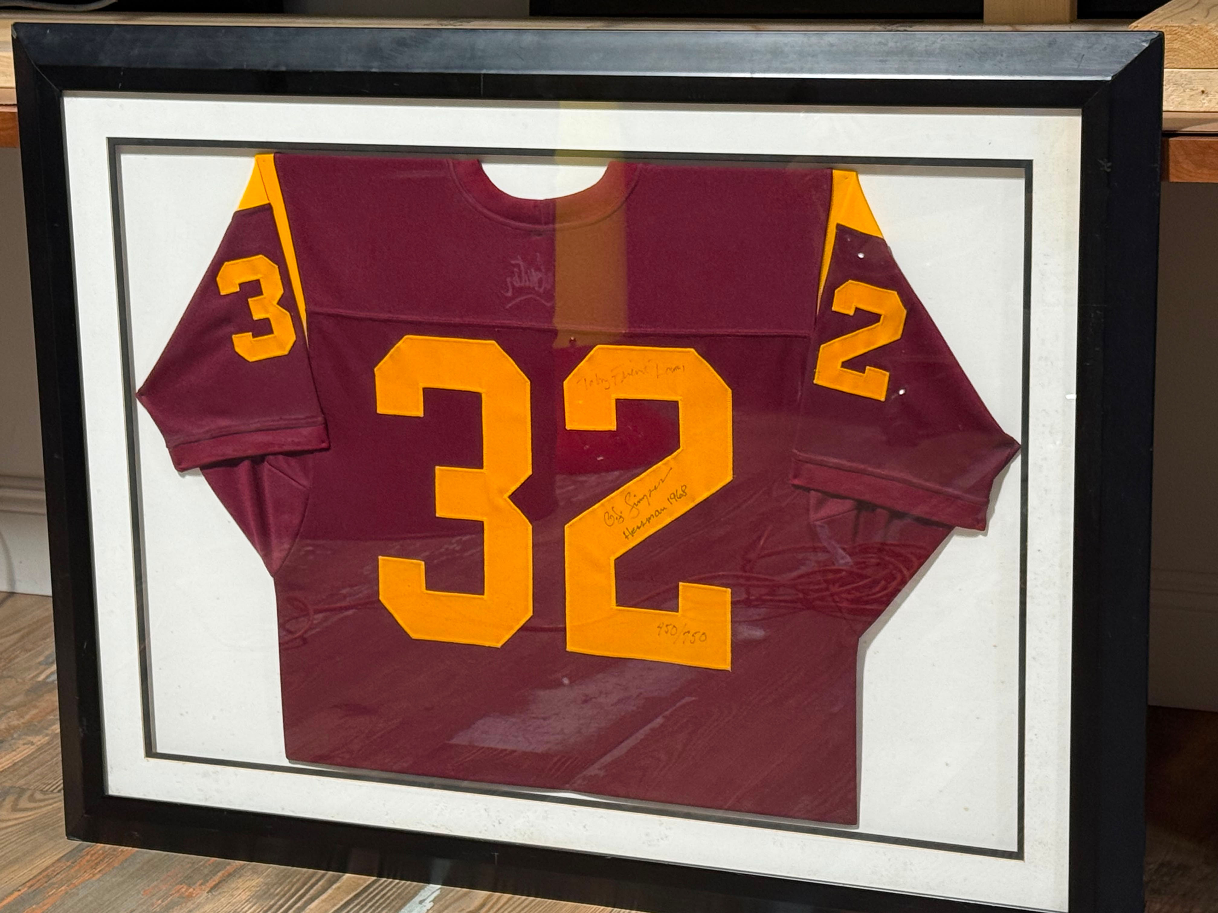 O.J. Simpson Signed USC Trojans Jersey – Framed & JSA Certified