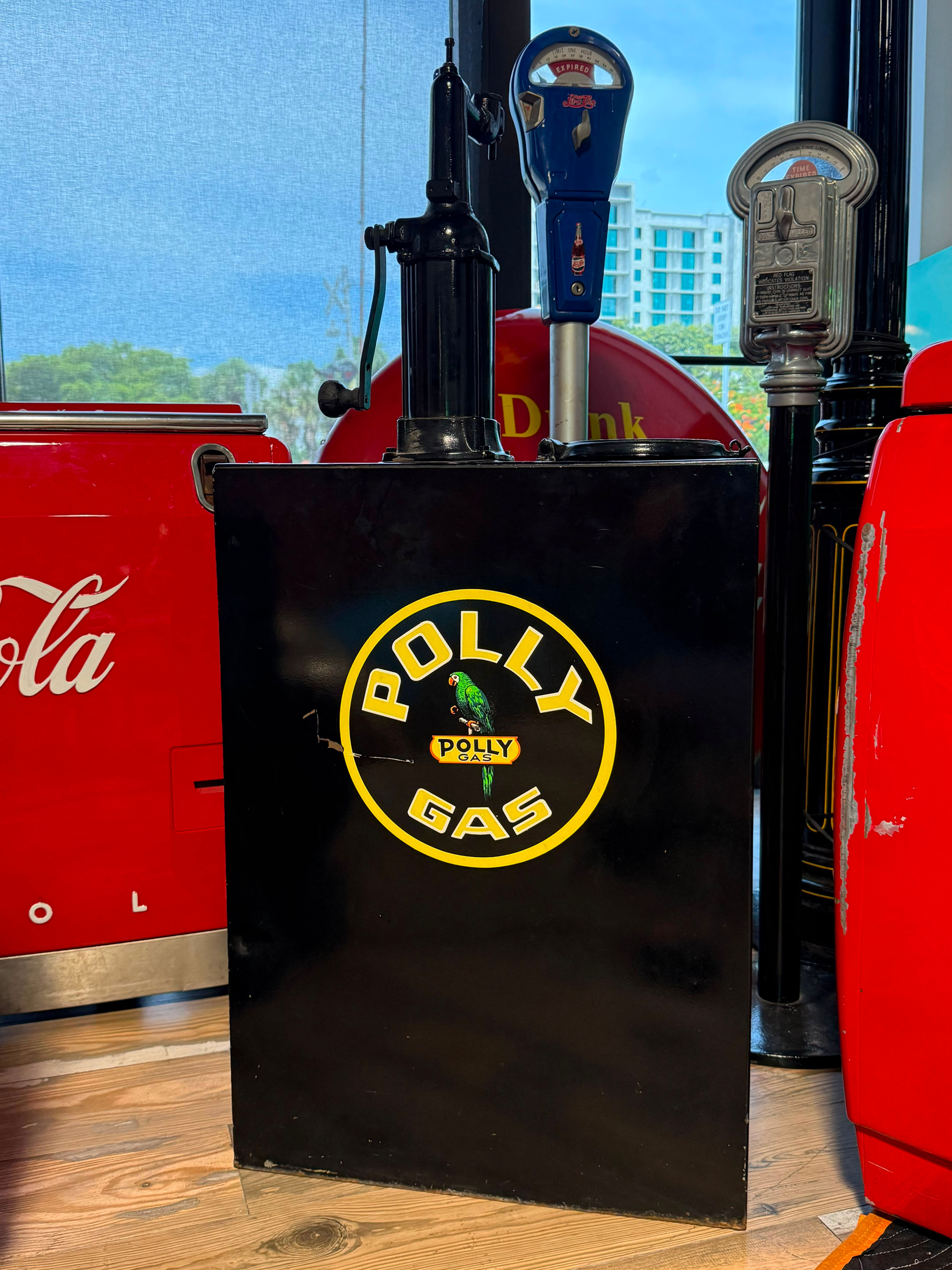 Vintage Polly Gas Lubester / Oil Dispenser Display (1920s–1940s)