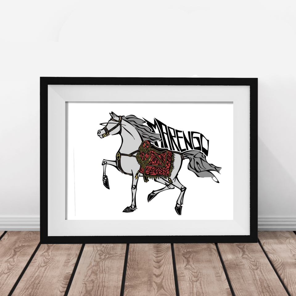 Marengo Tirage illustré Napoléon Cheval Empire