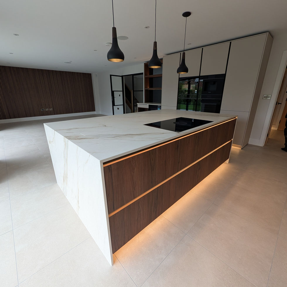 German handless Kitchen, Utility & Hallway