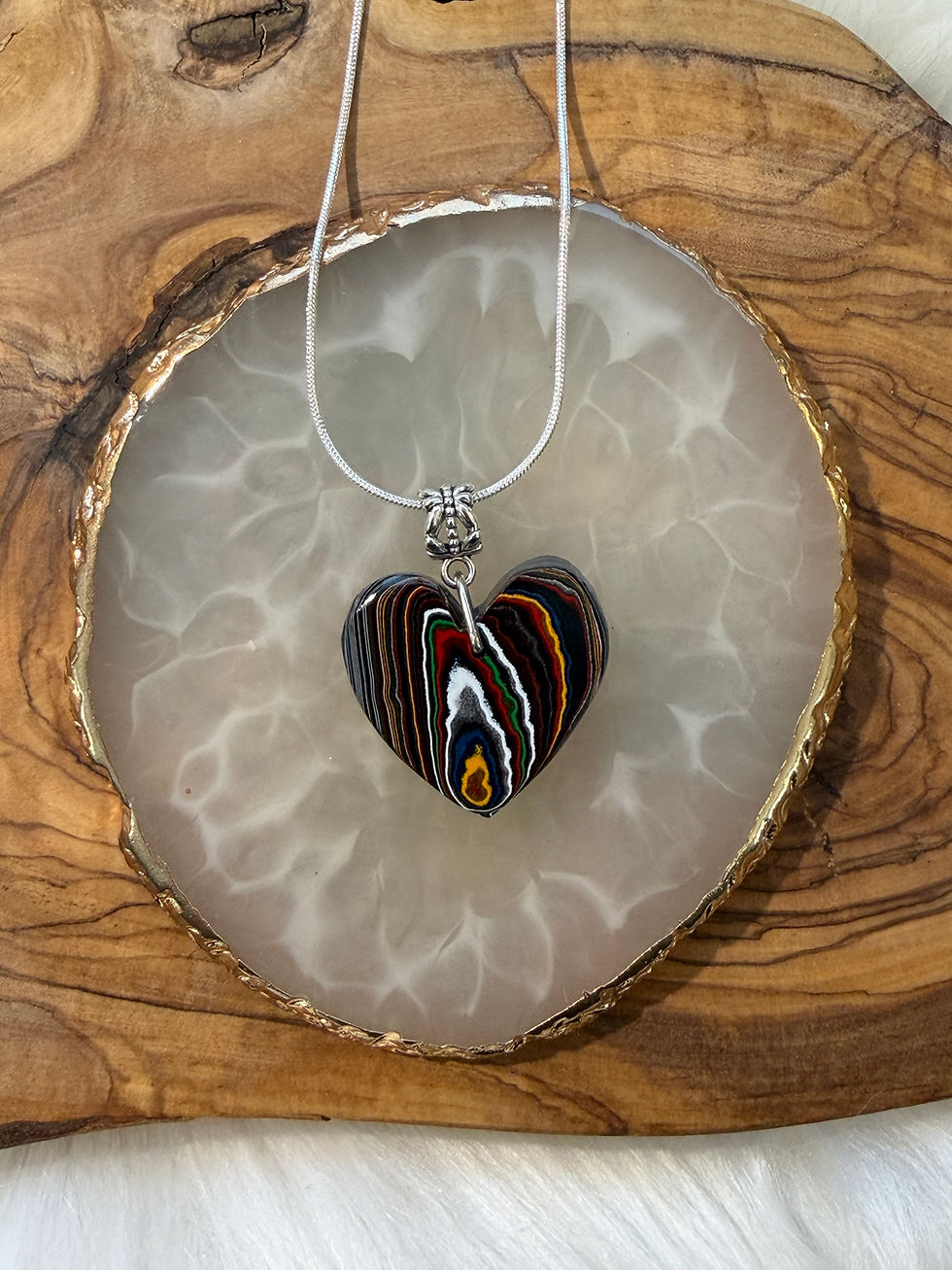 Thumbnail: Fordite Heart Necklace