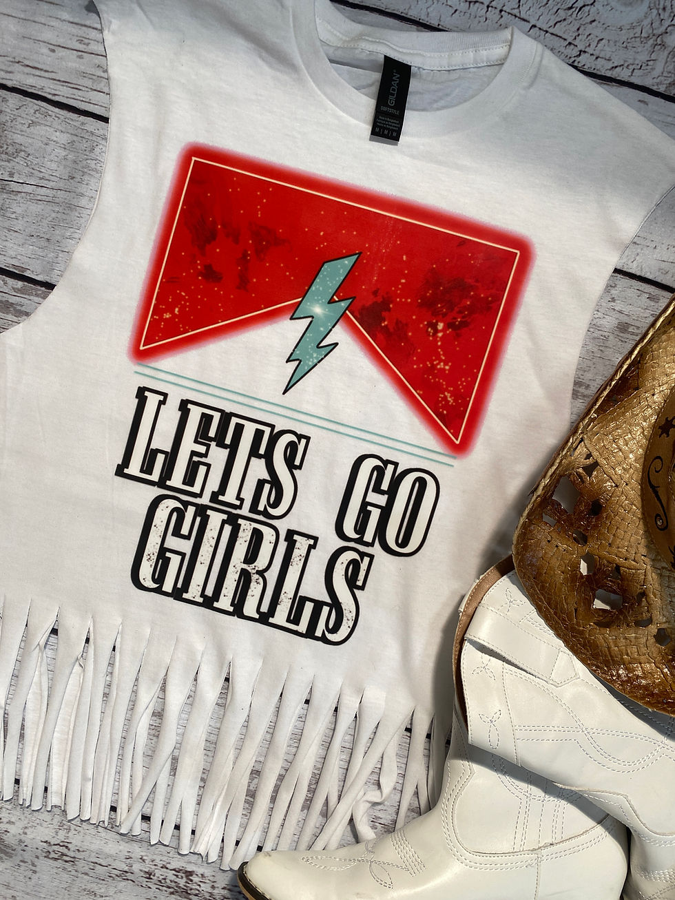 Thumbnail: Let's Go Girls Fringe Muscle Tank