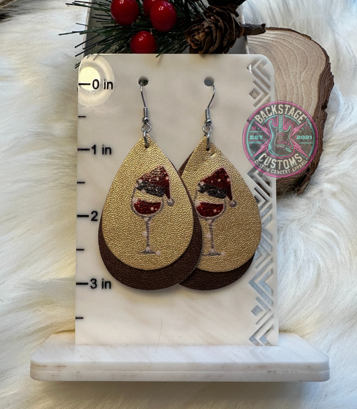 Thumbnail: Wine Glass Dangle Earrings
