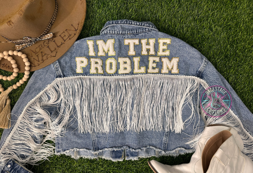 Thumbnail: I'm The Problem Denim Fringe Jacket