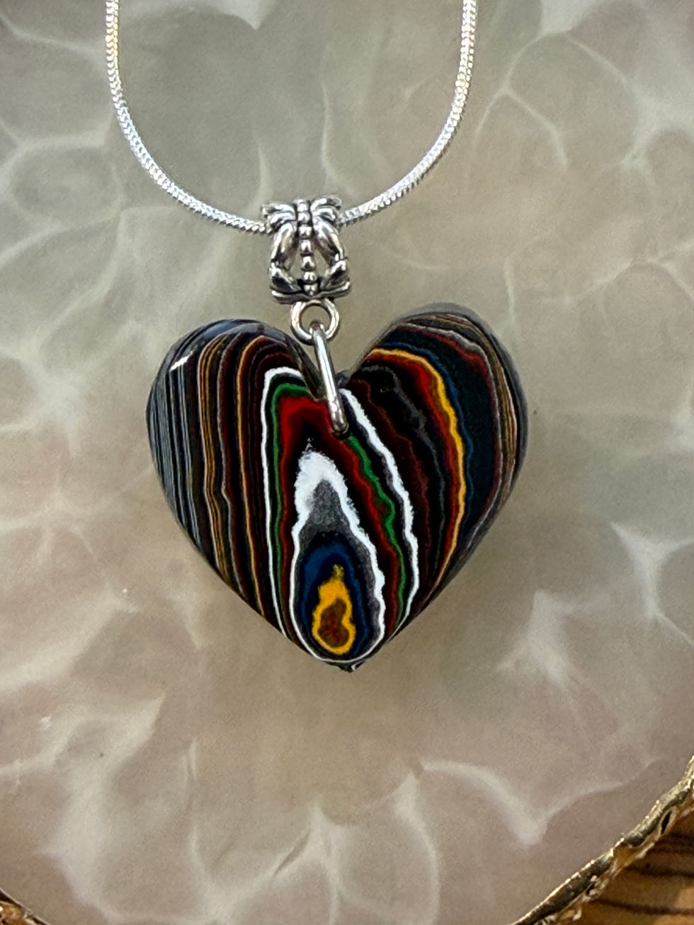 Thumbnail: Fordite Heart Necklace