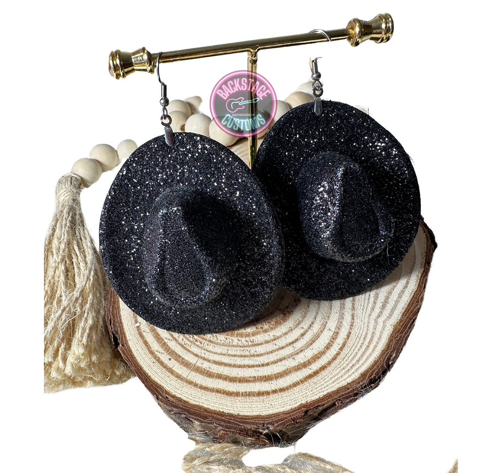 Thumbnail: Sparkle Cowgirl Hat Dangle Earrings