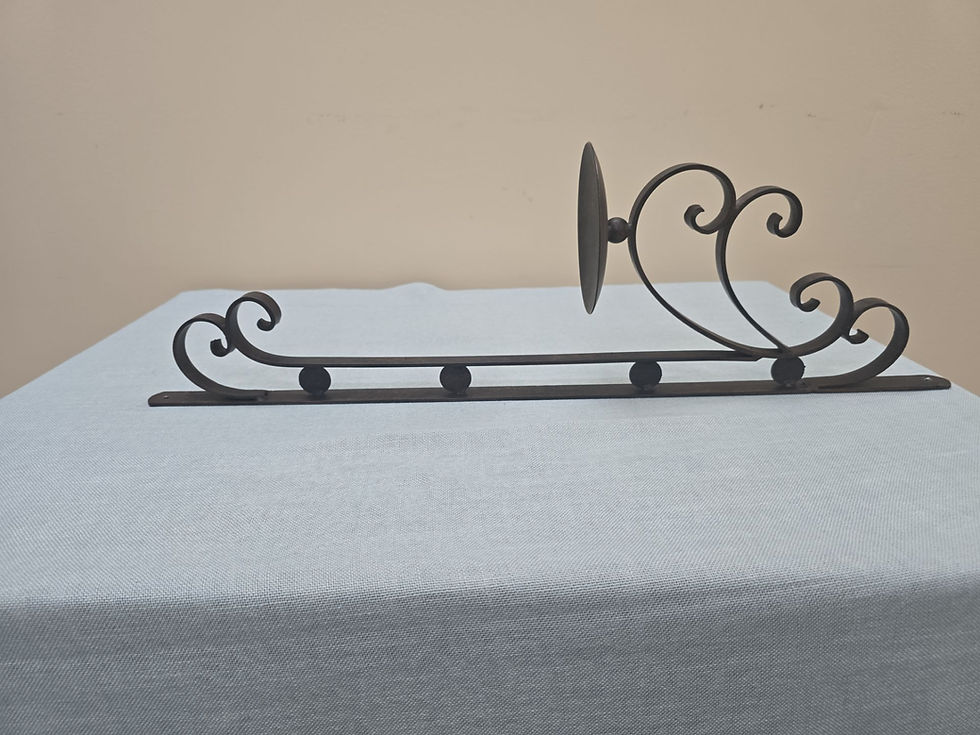 Thumbnail: Pair of 24" Wrought Iron Wall Candle Sconces – Classic Scroll Design